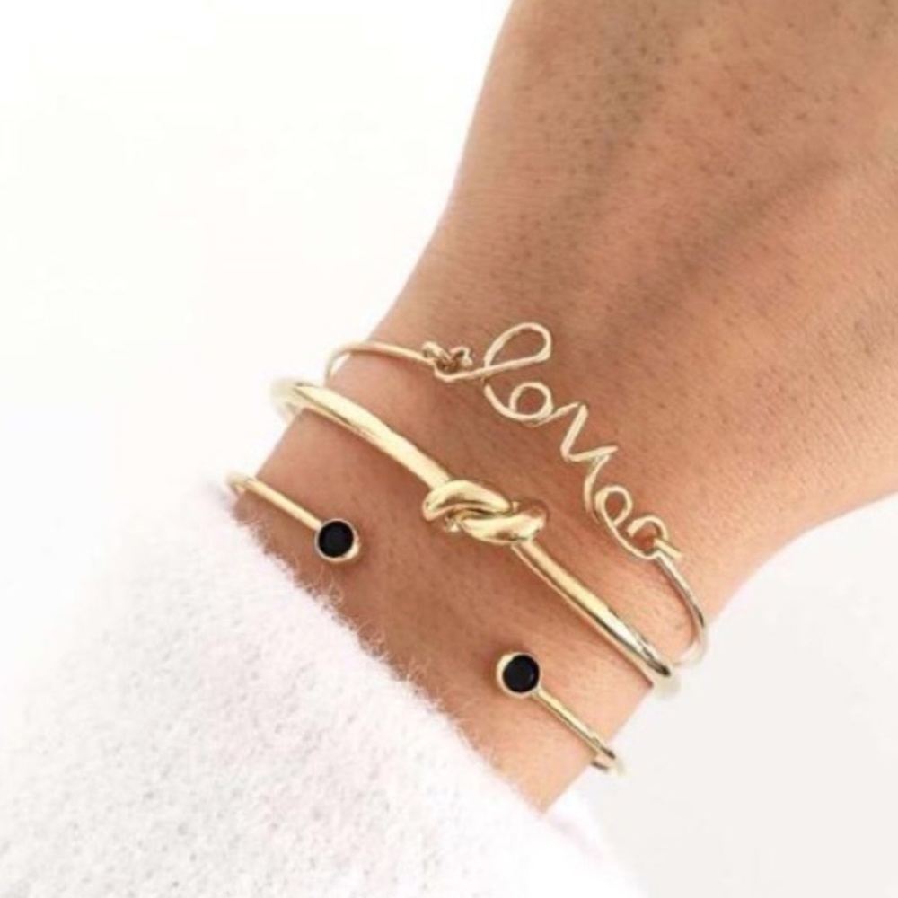 3 piece love bracelet stack